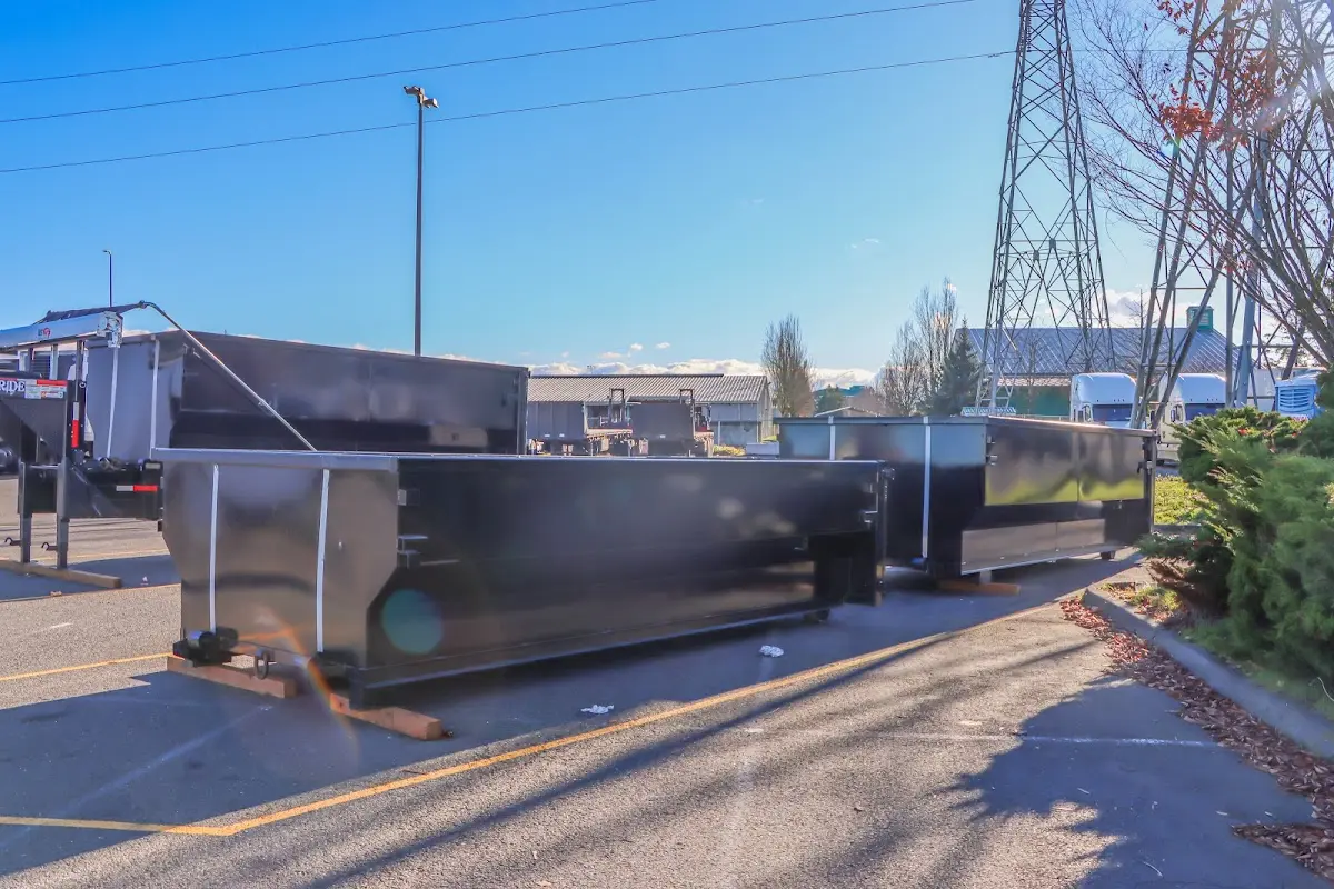 Roll-off dumpster ready for waste disposal at job site for Construction Dumpster Rental in South Williamsport